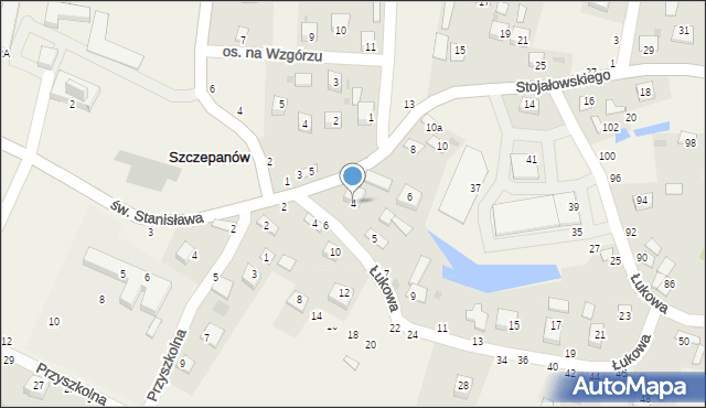Szczepanów, Stojałowskiego Stanisława, ks., 4, mapa Szczepanów