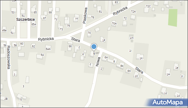 Szczerbice, Stara, 6, mapa Szczerbice