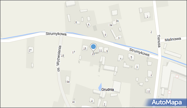 Szczerców, Strumykowa, 13, mapa Szczerców