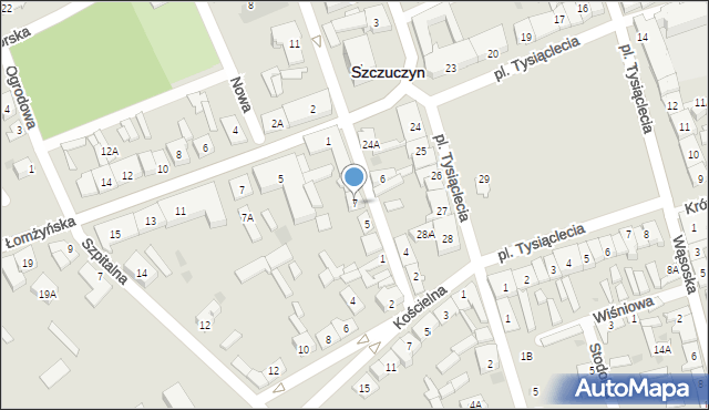 Szczuczyn, Strażacka, 7, mapa Szczuczyn