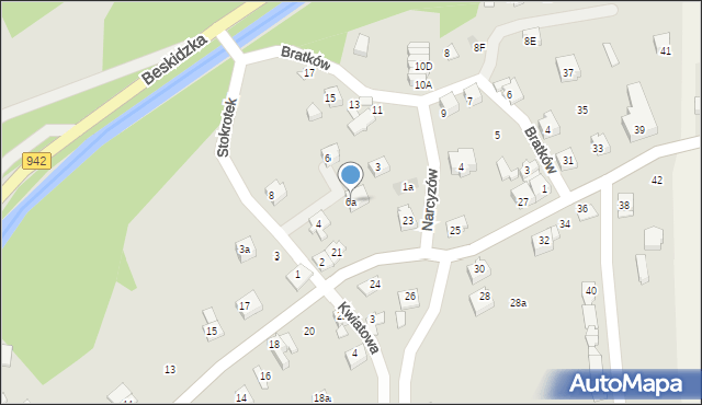 Szczyrk, Stokrotek, 6a, mapa Szczyrk