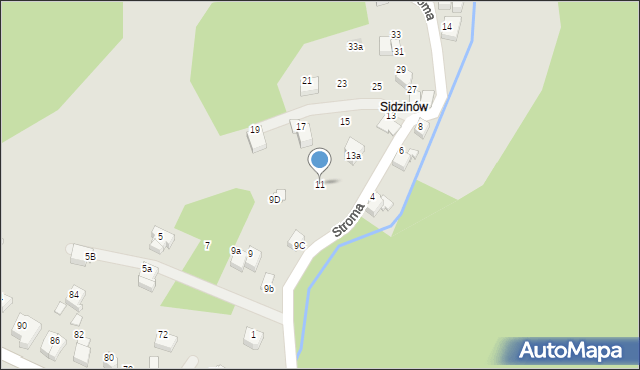 Szczyrk, Stroma, 11, mapa Szczyrk