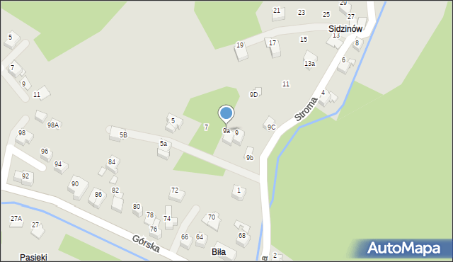 Szczyrk, Stroma, 9a, mapa Szczyrk