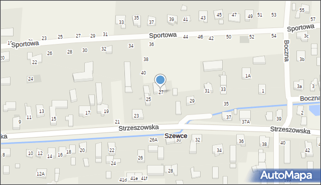 Szewce, Strzeszowska, 27, mapa Szewce