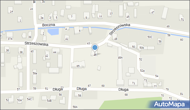 Szewce, Strzeszowska, 46, mapa Szewce