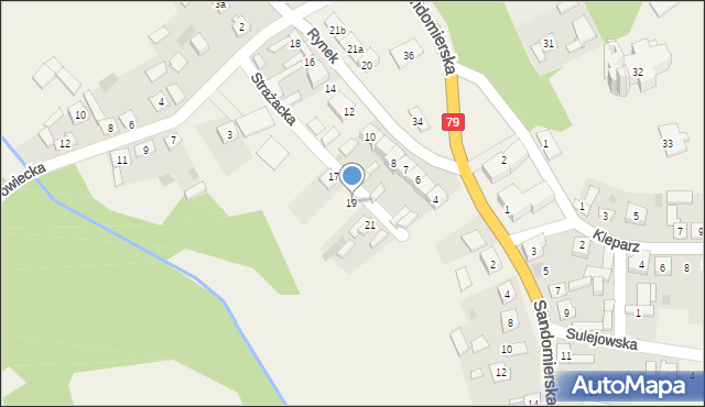 Tarłów, Strażacka, 19, mapa Tarłów