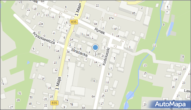 Tarnogród, Strażacka, 2, mapa Tarnogród