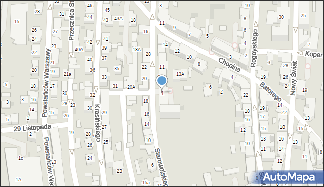 Tarnów, Starowolskiego Szymona, 1, mapa Tarnów