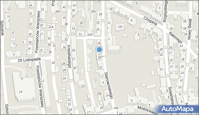 Tarnów, Starowolskiego Szymona, 14, mapa Tarnów