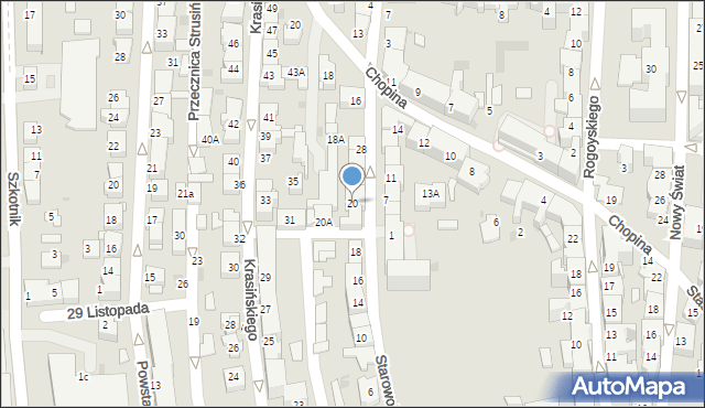 Tarnów, Starowolskiego Szymona, 20, mapa Tarnów