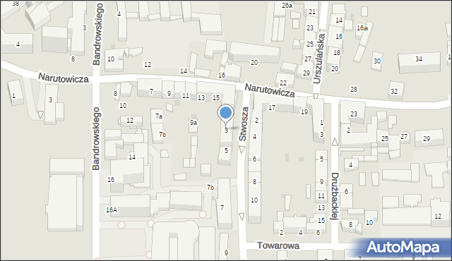 Tarnów, Stwosza Wita, 3, mapa Tarnów