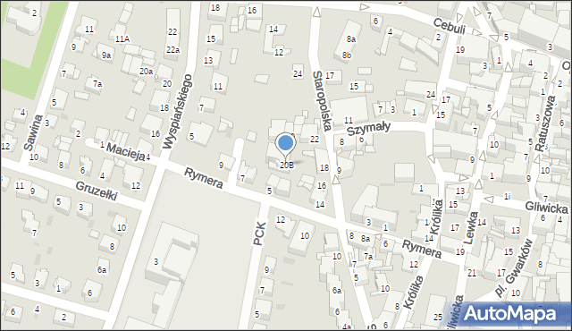 Tarnowskie Góry, Staropolska, 20B, mapa Tarnowskie Góry