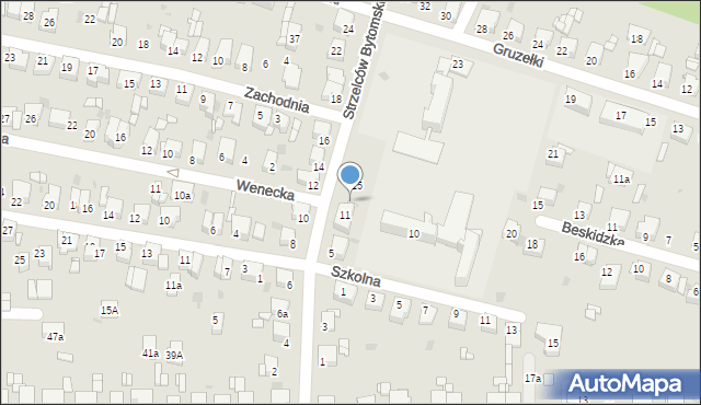 Tarnowskie Góry, Strzelców Bytomskich, 13, mapa Tarnowskie Góry