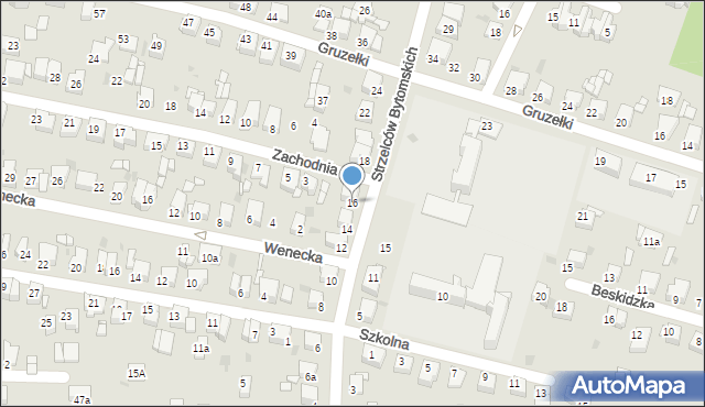 Tarnowskie Góry, Strzelców Bytomskich, 16, mapa Tarnowskie Góry