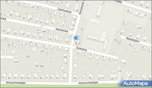 Tarnowskie Góry, Strzelców Bytomskich, 5, mapa Tarnowskie Góry