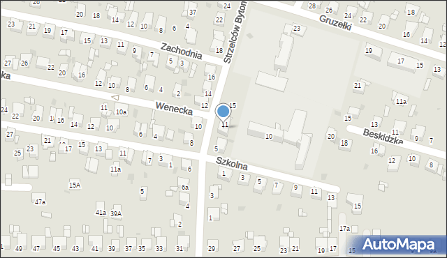 Tarnowskie Góry, Strzelców Bytomskich, 9, mapa Tarnowskie Góry