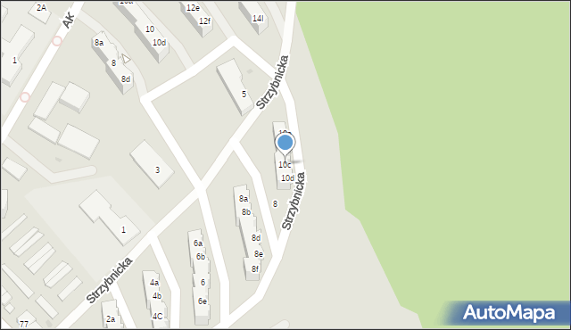 Tarnowskie Góry, Strzybnicka, 10c, mapa Tarnowskie Góry