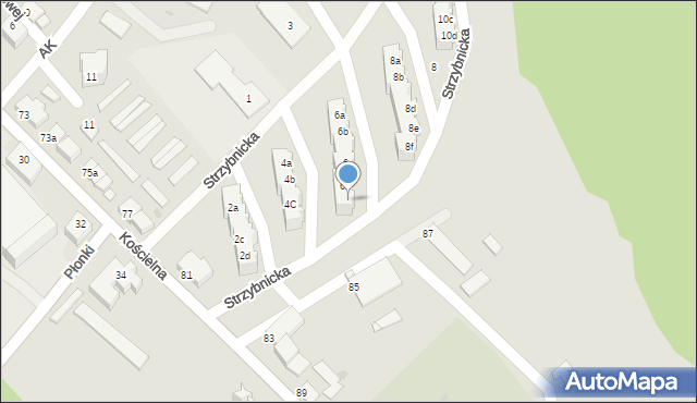 Tarnowskie Góry, Strzybnicka, 6f, mapa Tarnowskie Góry