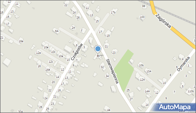 Tarnowskie Góry, Starowapienna, 30, mapa Tarnowskie Góry