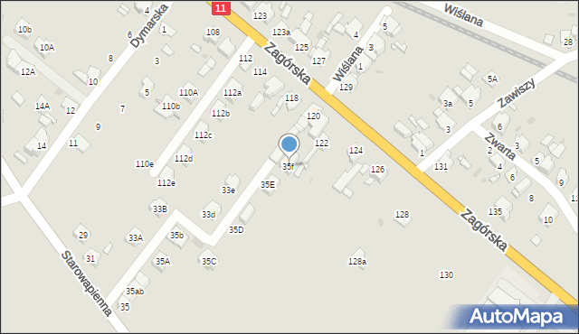 Tarnowskie Góry, Starowapienna, 35f, mapa Tarnowskie Góry