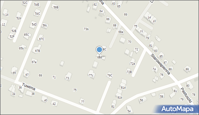 Tarnowskie Góry, Starowapienna, 68d, mapa Tarnowskie Góry