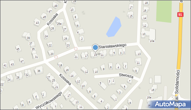 Tczew, Stanisławskiego Jana, 13, mapa Tczew