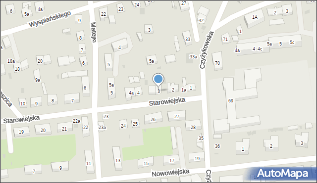 Tczew, Starowiejska, 3, mapa Tczew