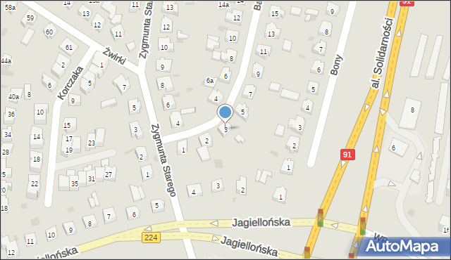Tczew, Stefana Batorego, 3, mapa Tczew