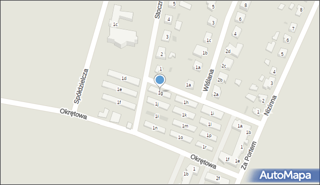 Tczew, Stoczniowców, 1g, mapa Tczew