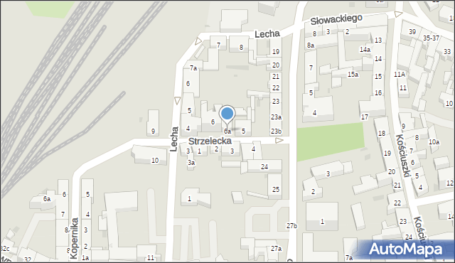 Tczew, Strzelecka, 6a, mapa Tczew