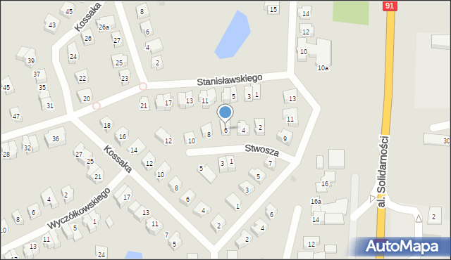 Tczew, Stwosza Wita, 6, mapa Tczew