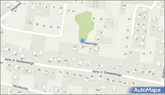 Tenczynek, Stefana Batorego, 13, mapa Tenczynek