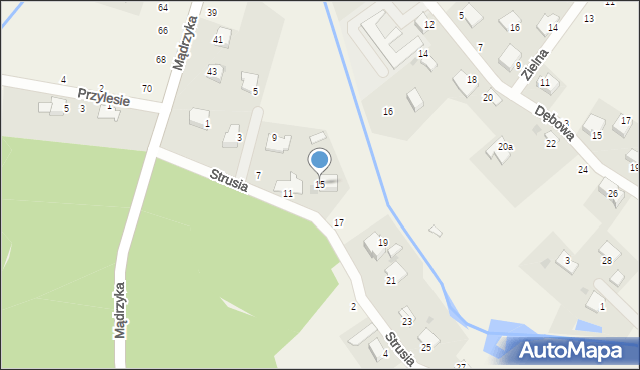 Tenczynek, Strusia, 15, mapa Tenczynek
