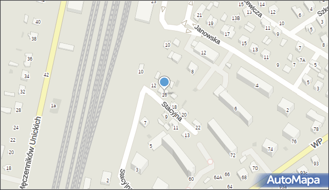 Terespol, Stacyjna, 16, mapa Terespol