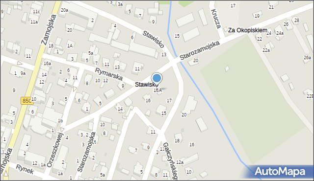 Tomaszów Lubelski, Starozamojska, 16A, mapa Tomaszów Lubelski