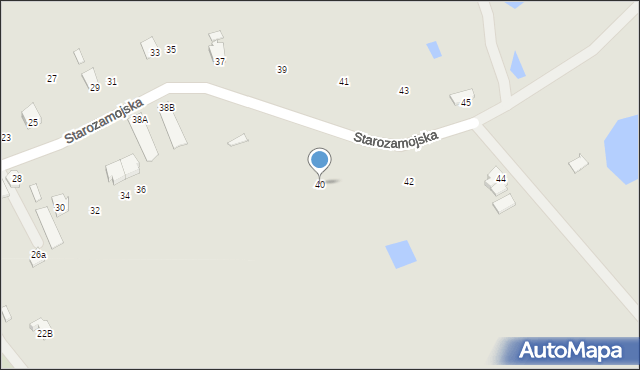 Tomaszów Lubelski, Starozamojska, 40, mapa Tomaszów Lubelski