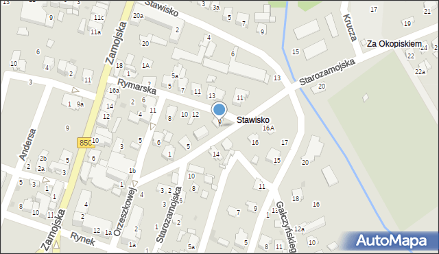 Tomaszów Lubelski, Starozamojska, 9a, mapa Tomaszów Lubelski