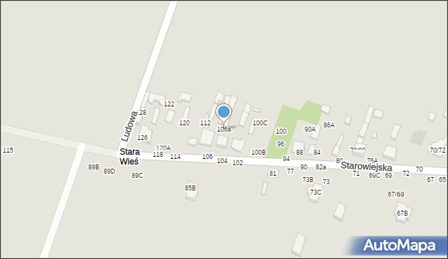Tomaszów Mazowiecki, Starowiejska, 106a, mapa Tomaszów Mazowiecki