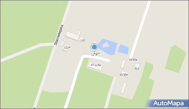 Tomaszów Mazowiecki, Starowiejska, 117a, mapa Tomaszów Mazowiecki