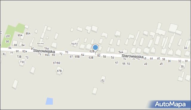 Tomaszów Mazowiecki, Starowiejska, 62, mapa Tomaszów Mazowiecki