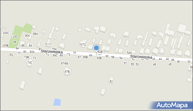 Tomaszów Mazowiecki, Starowiejska, 62a, mapa Tomaszów Mazowiecki