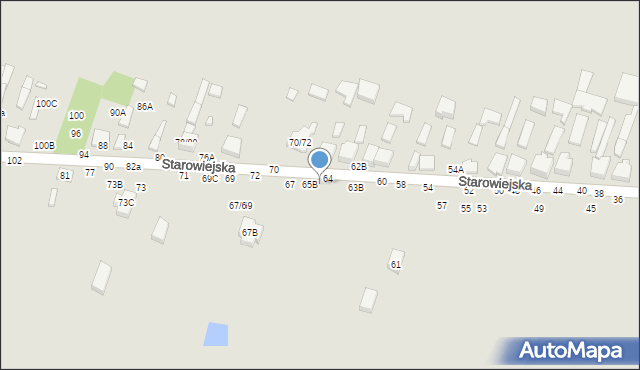 Tomaszów Mazowiecki, Starowiejska, 65A, mapa Tomaszów Mazowiecki
