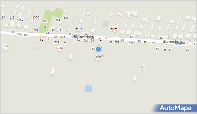 Tomaszów Mazowiecki, Starowiejska, 67B, mapa Tomaszów Mazowiecki