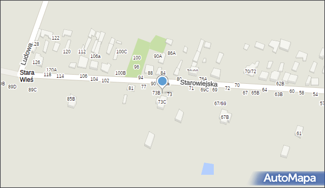 Tomaszów Mazowiecki, Starowiejska, 73A, mapa Tomaszów Mazowiecki