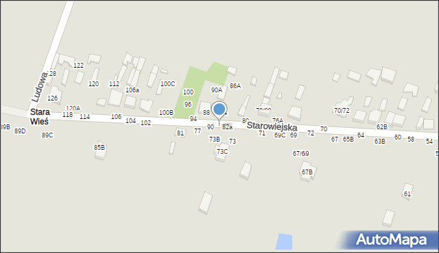 Tomaszów Mazowiecki, Starowiejska, 86, mapa Tomaszów Mazowiecki