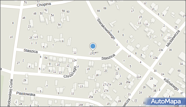 Tomaszów Mazowiecki, Staszica Stanisława, 13/17, mapa Tomaszów Mazowiecki