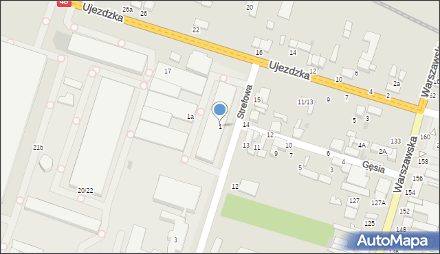 Tomaszów Mazowiecki, Strefowa, 1, mapa Tomaszów Mazowiecki