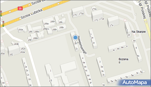 Toruń, Stawisińskiego Tomasza, 2b, mapa Torunia