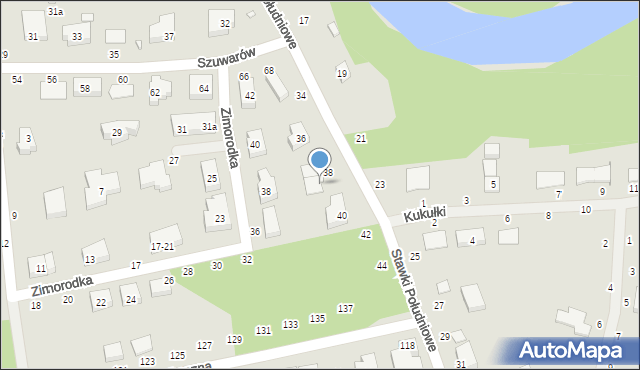 Toruń, Stawki Południowe, 38a, mapa Torunia