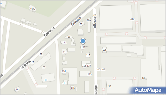 Toruń, Stefana Batorego, 117, mapa Torunia